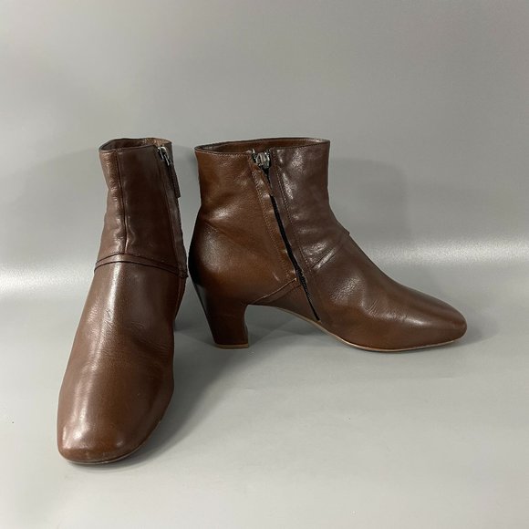 ROBERTO DEL CARLO Soft Brown Leather Side Zip Ankle Boots, Size 39 - Picture 1 of 11